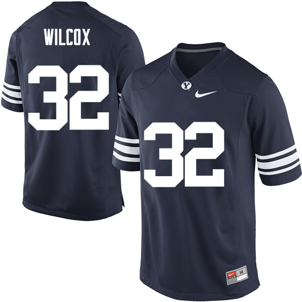 Men #32 Chris Wilcox BYU Cougars College Football Jerseys Sale-Navy - Click Image to Close